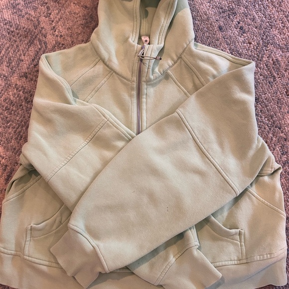 lululemon athletica Tops - lululemon athletica Mint Green 1/4 zip Scuba Hoodie
